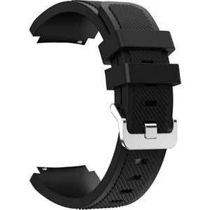 Case Street Oppo Watch 46mm Kordon Silikon Çizgili Silikon Kançalı Siyah