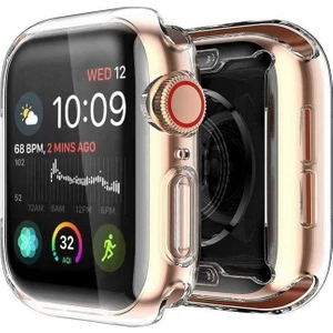 Case Street Apple Watch Uyumlu SE 40 mm Kılıf Önü Kapalı Silikon Şeffaf