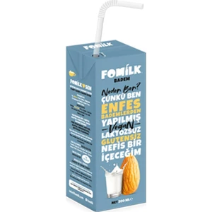 Badem Sütü 200 Ml Glutensiz Bitkisel Bazlı Laktozsuz Vegan