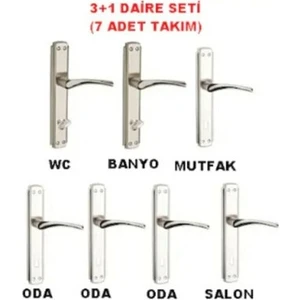 Bravo Kapı Kolu Saten  3+1 Daire Seti 7 Takım