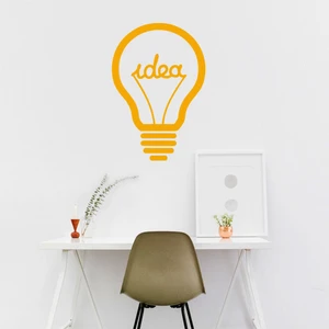 New Jargon El Yazısı ile Kalın Font İdea Fikir Duvar Yazısı Sticker 60x37cm - Sarı