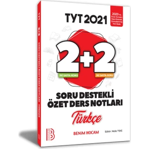 Benim Hocam Yayınları 2021 YKS - TYT Türkçe 2 + 2 Soru Destekli Özet Ders Notlar - Melis Teke
