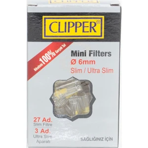 Clipper Slim Filtre, Ağızlık, Sigara Filtresi - 6mm (Ultra Slim Adaptör Hediyeli) 360 Adet