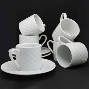 Kütahya Porselen Ekose Kahve Fincan Takımı 12 Parça 6 Kişilik
