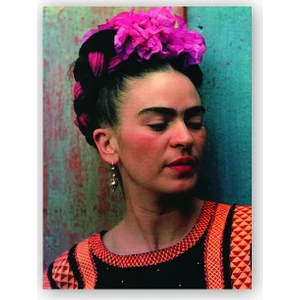 Caka Tablo   Ahşap Tablo Frida Kahlo Mavi Zemin
