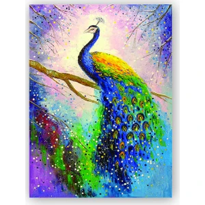 Caka Tablo   Ahşap Tablo Tavus Kuşu