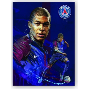 Caka Tablo   Ahşap Tablo Kylian Mbappe Çizim