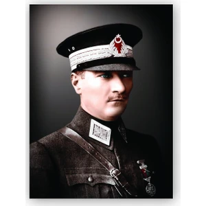 Caka Tablo   Ahşap Tablo Mustafa Kemal Atatürk Askeri Üniforma