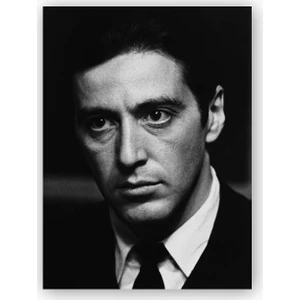 Caka Tablo   Ahşap Tablo The Godfather Al Pacino Siyah Beyaz