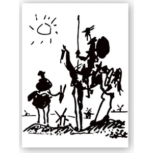 Caka Tablo   Ahşap Tablo Don Kişot Pablo Picasso