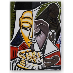 Caka Tablo   Ahşap Tablo Tete d'une Femme Lisant (Head of a Woman Reading), 1953 by Pablo Picasso