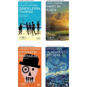Sineklerin Tanrısı - Otomatik Portakal - Martin Eden - Olağanüstü Bir Gece - 4 Kitap Set