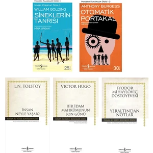 Sineklerin Tanrısı - Otomatik Portakal - Yer Altından Notlar - İnsan Neyle Yaşar? - Bir Idam Mahkumunun Son Günü  - 5 Kitap Set