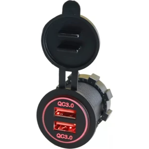 12-24 Volt Araç/Tekne/Motorsiklet İçin 3.0 A ( Quick ) Hızlı Şarj Kırmızı Renk