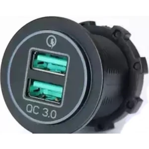 12-24 Volt Araç/Tekne/Motorsiklet İçin 3.0 A ( Quick ) Hızlı Şarj Yeşil Renk
