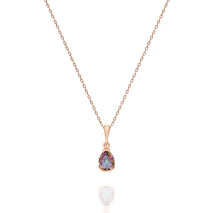 925 Ayar Minik Mistik Topaz Taşlı Kolye Kadın Gümüş Kolye