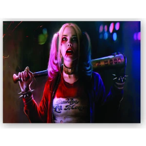 Caka Tablo   Ahşap Tablo Harley Quinn Boyalı