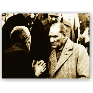 Caka Tablo   Ahşap Tablo Atatürk Dinlerken
