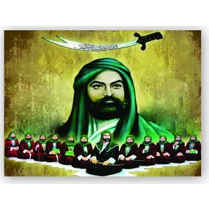 Caka Tablo   Ahşap Tablo Hz Ali ve on iki İmamlar