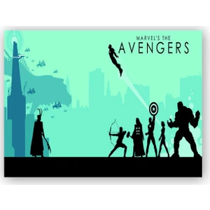 Caka Tablo   Ahşap Tablo Avengers İllustrasyon Marvel Görsel