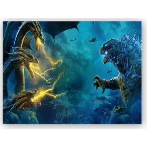 Caka Tablo   Ahşap Tablo Godzilla King of The Monsters