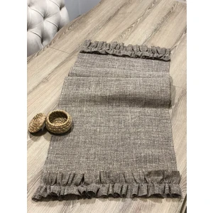 Fırat Rize Bezleri Fırfırlı Hasır Keten Runner / 45X140