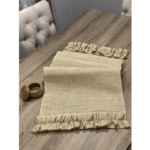 Fırat Rize Bezleri Fırfırlı Hasır Keten Runner / 45X140