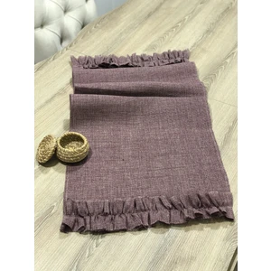 Fırat Rize Bezleri Fırfırlı Hasır Keten Runner / 45X140