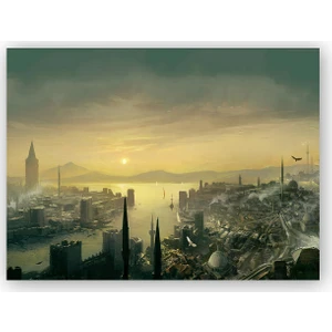 Caka Tablo   Ahşap Tablo Assassins Creed Relevations Haliç Manzarası