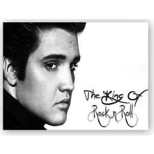 Caka Tablo   Ahşap Tablo Elvis Presley Rock n Roll Kralı
