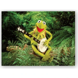 Caka Tablo   Ahşap Tablo The Muppets Kurbağa Kermit ve Enstrümanı