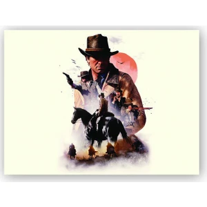 Caka Tablo   Ahşap Tablo Red Dead Redemption Kompozisyon