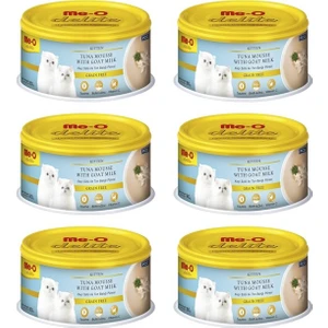 Me-O Delite Keçi Sütlü Ton Balığı Püresi Konserve Yavru Kedi Maması 80 gr x 6 Adet