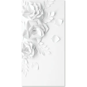 Sticker Buzdolabı Kaplama Folyosu Beyaz Gül Desenli