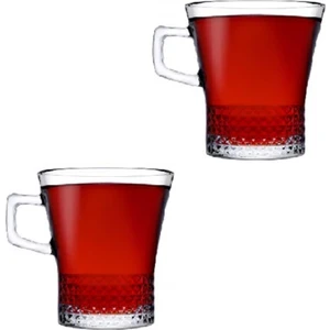 55703  Kuvars Kulplu Çay Bardağı 250 cc 2'li