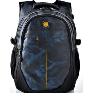Kamuflaj Desen 4 Bölmeli Su Geçirmez Kumaş Okul Sırt Çantası Mavi