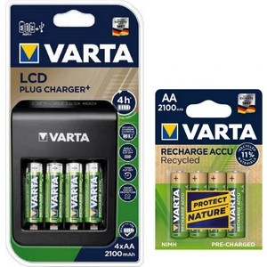 LCD Plug+ Plus Şarj Cihazı + 8*2100 Mah Aa Şarjlı Pil