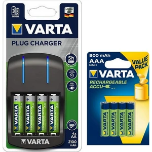 Plug Şarj Cihazı 4*2100 Mah Aa + 4*800 Mah Aaa Şarjlı Pil