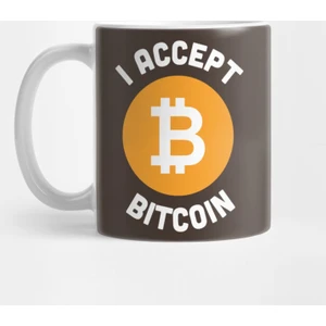 Funny Bitcoin Joke - I Accept Bitcoin - Funny Crypto Joke Statement Humor Slogan Quotes Logo Kupa Bardak
