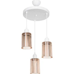 Aksel 3'lü Avize Bal Optik Camlı Beyaz