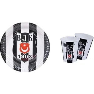 Morbeyazhome  Beşiktaş Temalı Doğum Günü Parti Süsleri Seti 8 Kişilik
