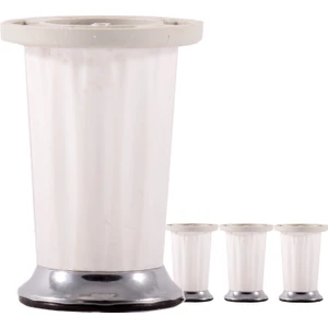 Adem Koç Plastik 10 cm A2 Plastik Beyaz Mobilya Baza Sehpa Ayağı (4'lü)