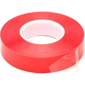 Çift Taraflı Akrilik Silikonize Bant 18 mm x 2 Metre Kırmızı Vhb