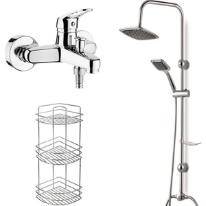 Aç Kapa Banyo Bataryası ve Tepe Duş Seti  3 Katlı Banyo Köşelik