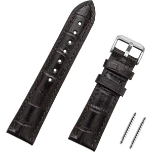 18mm Koyu Kahverengi Kroko Deri Saat Kordonu