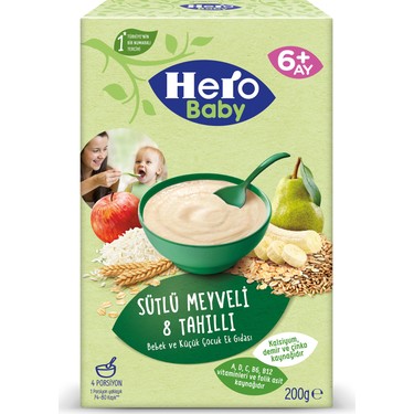 Hero Baby Sütlü 8 Tahıllı Meyveli Kaşık Mama 200g Fiyatı