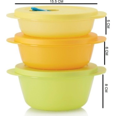 Tupperware 3'lü 400 ml & 600 ml & 800 ml Mikro Kap Seti Fiyatı