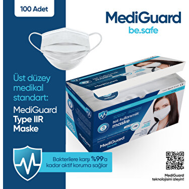Mediguard Tip2r Meltblown 3 Katli Ve Telli Cerrahi Maske 100 Fiyati