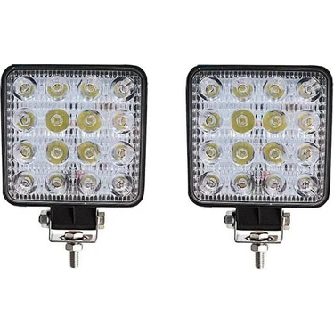 Forza Off Road Beyaz Işık Sis Farı Lambası 16 LED Kare 12-24 V 2