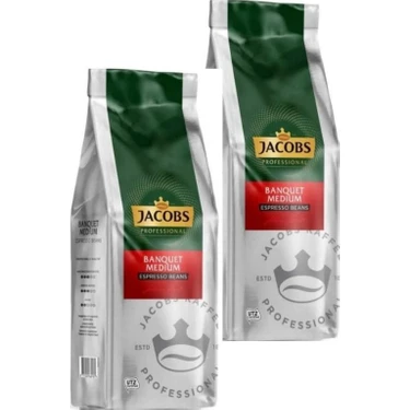 Jacobs Banquet Medium Espresso Beans Çekirdek Kahve 1 kg x